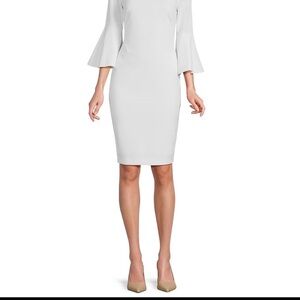 Calvin Klein White Long Sleeve Dress